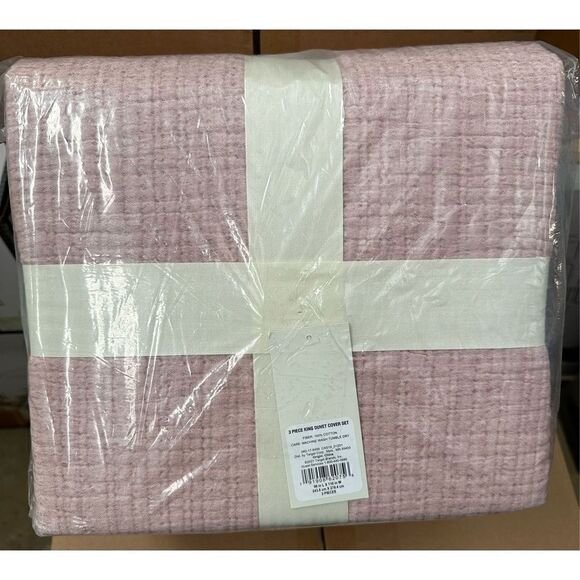 Casaluna Textured Chambray Cotton Duvet Cover & Sham Set- KING - Picture 8 of 9